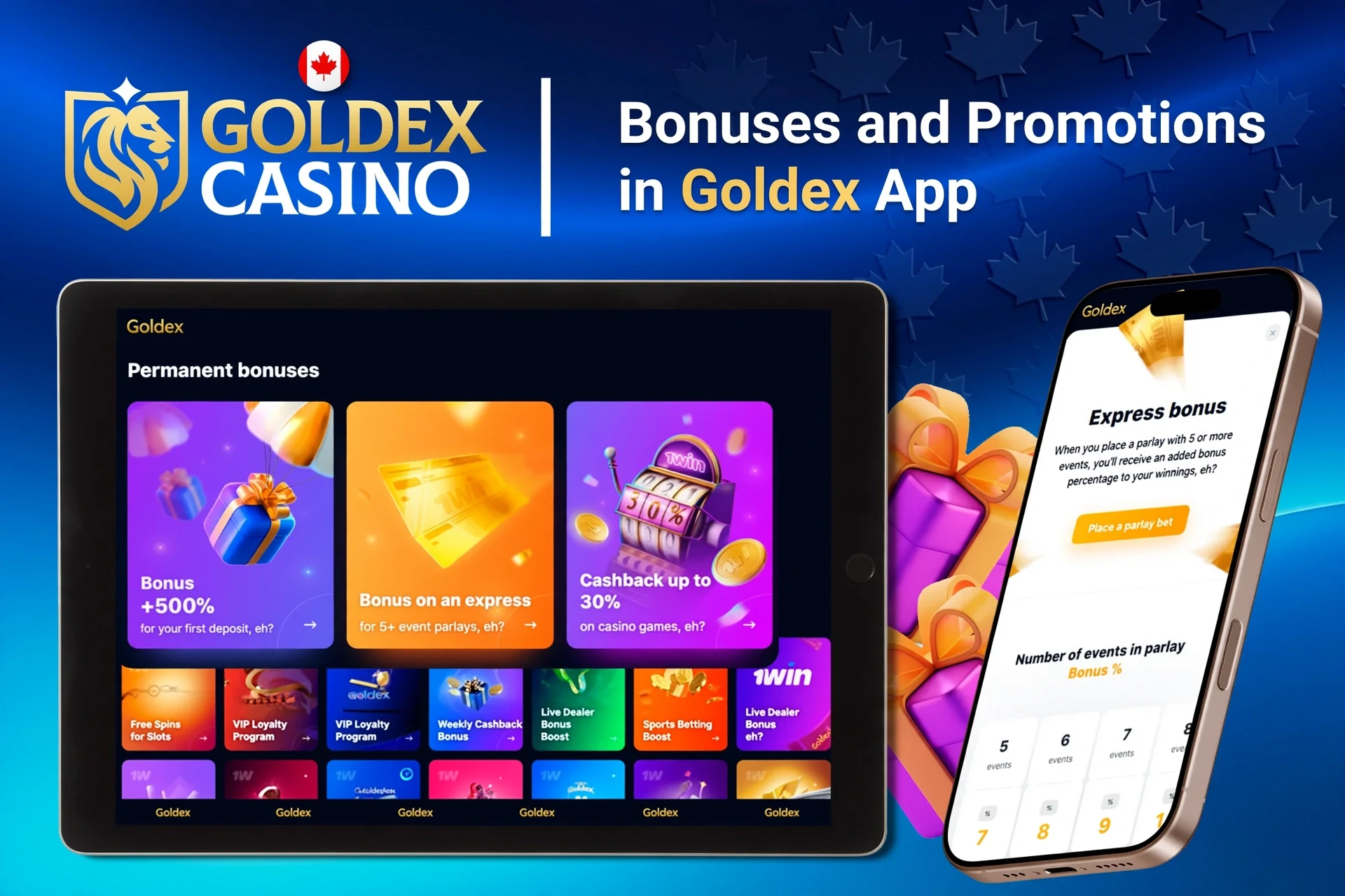 Registration process on the Goldex Casino mobile app with social login options